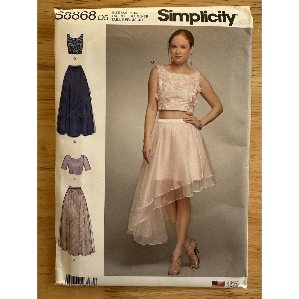 Simplicity S8868 8868 Pattern Misses' Skirts & Lined Top Size 4-12 Uncut FF